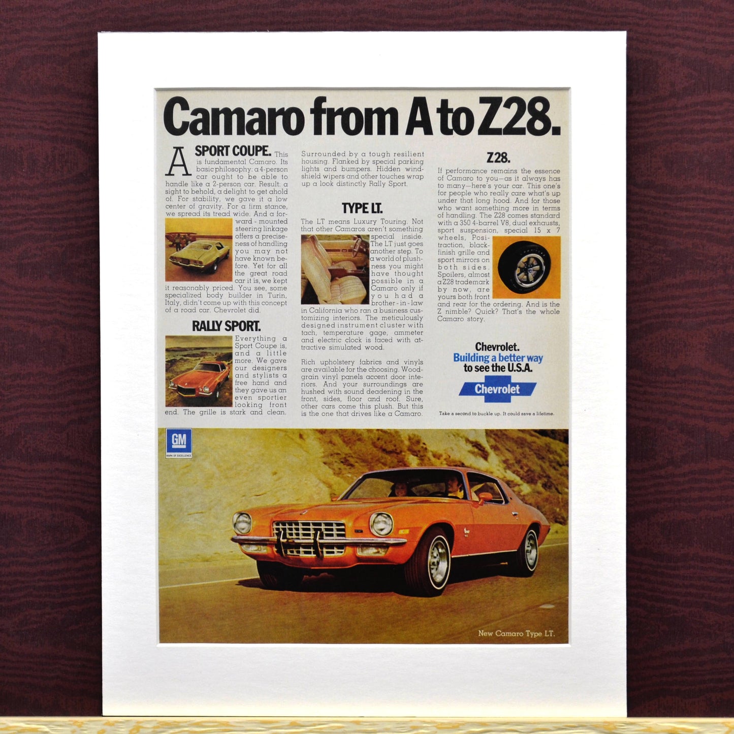 1973 Camaro Z28 Print: Classic Chevy Muscle