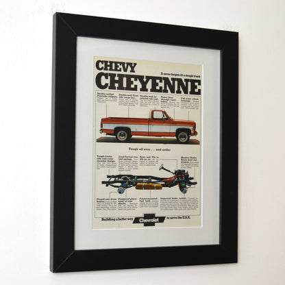 Mid-70s Chevy Cheyenne Pickup Ad  framed