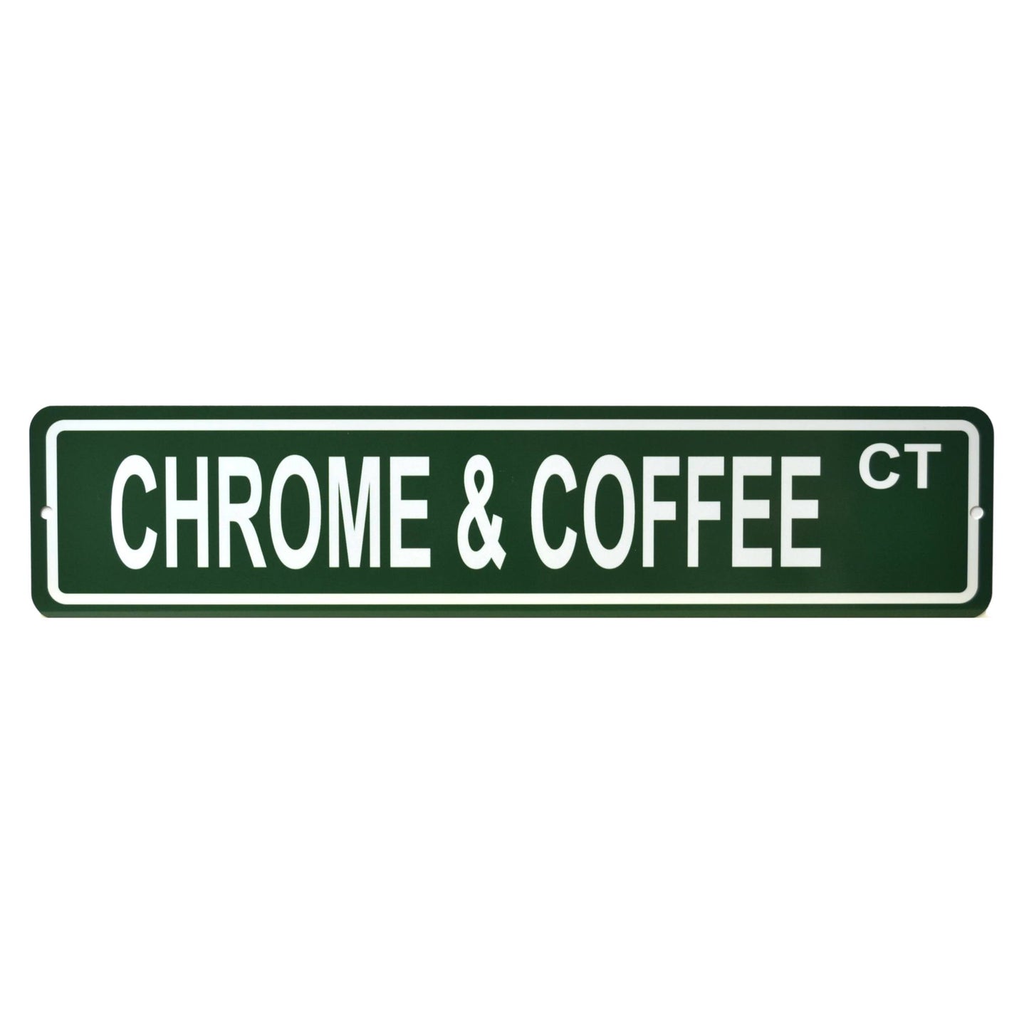 chrome and coffee street sign