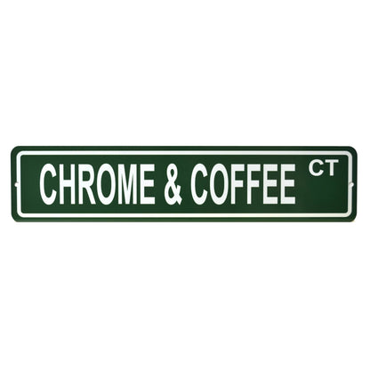 chrome and coffee street sign