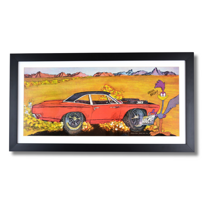 1969 Plymouth Hemi Roadrunner  Framed Vintage Car Ad.