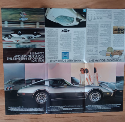 Folded magazine or brochure featuring 1953 -1978 corvette