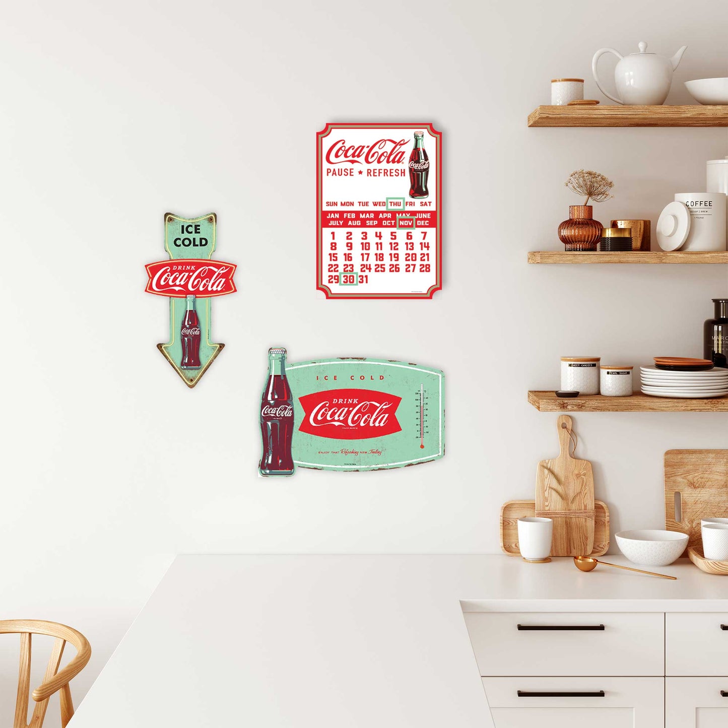 Coca-Cola Ice Cold Embossed Metal Wall Thermometer