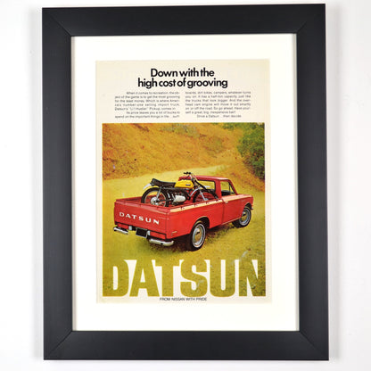 1972 Datsun Lil Hustler Vintage Ad framed