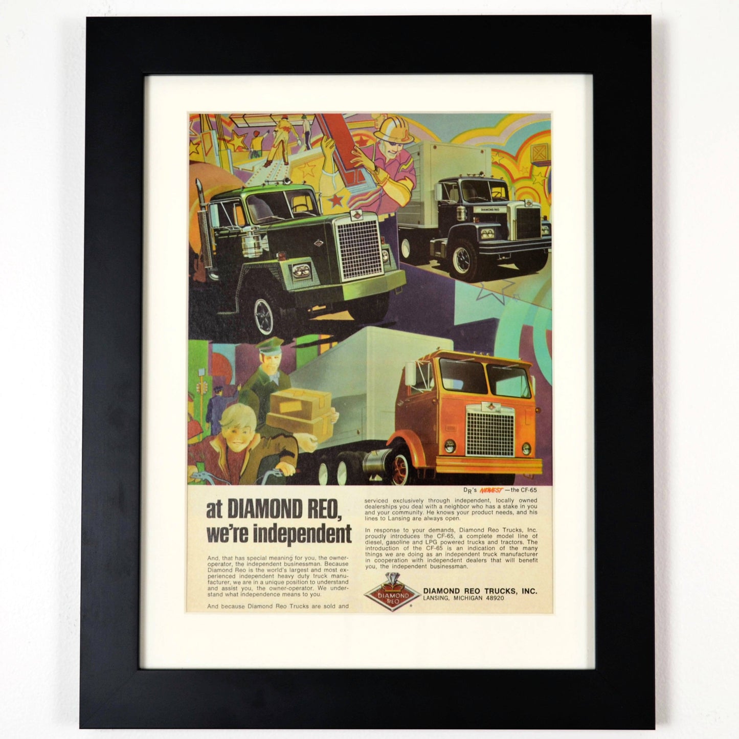 Own a Piece of Trucking History: Framed Diamond Reo Ad