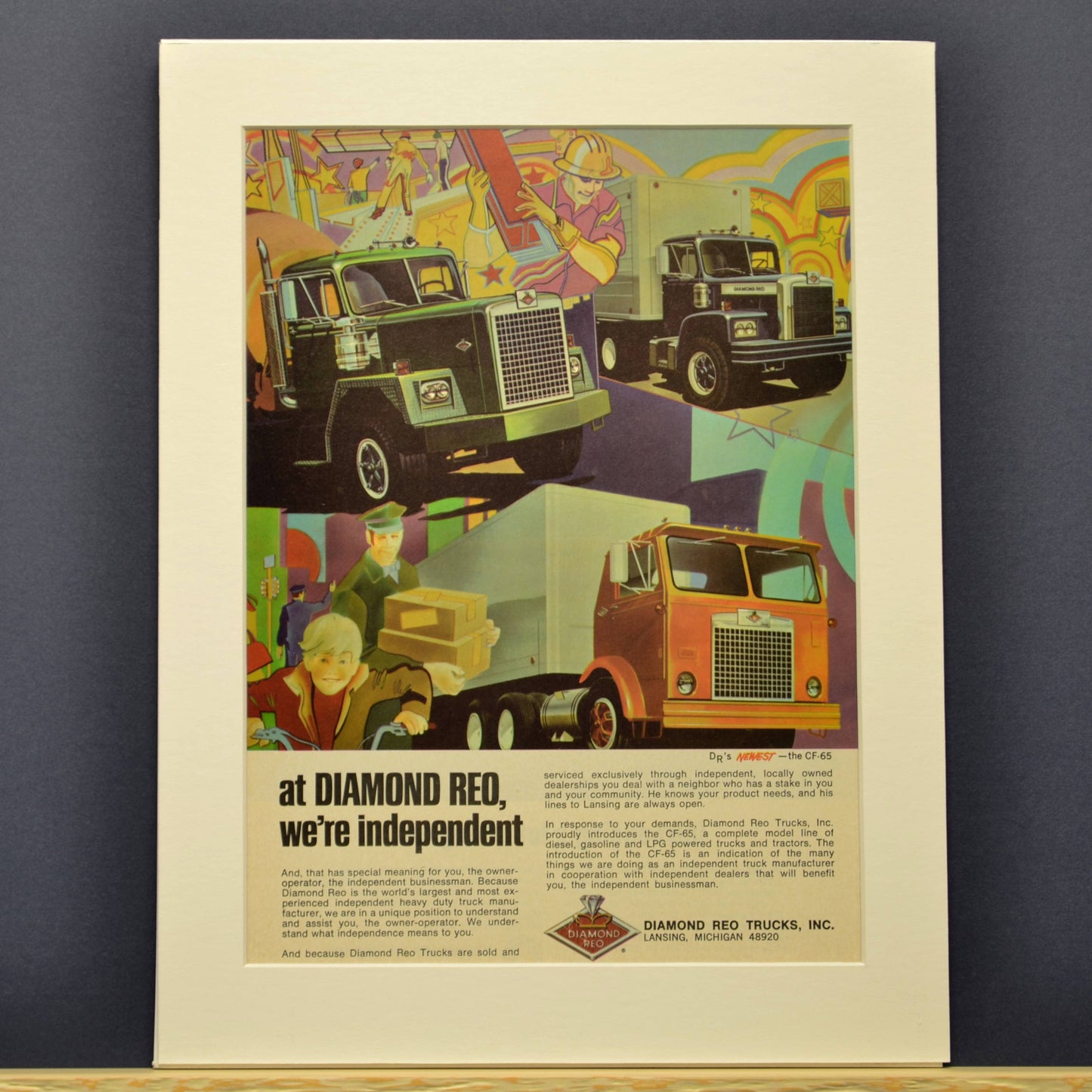 Own a Piece of Trucking History: Framed Diamond Reo Ad