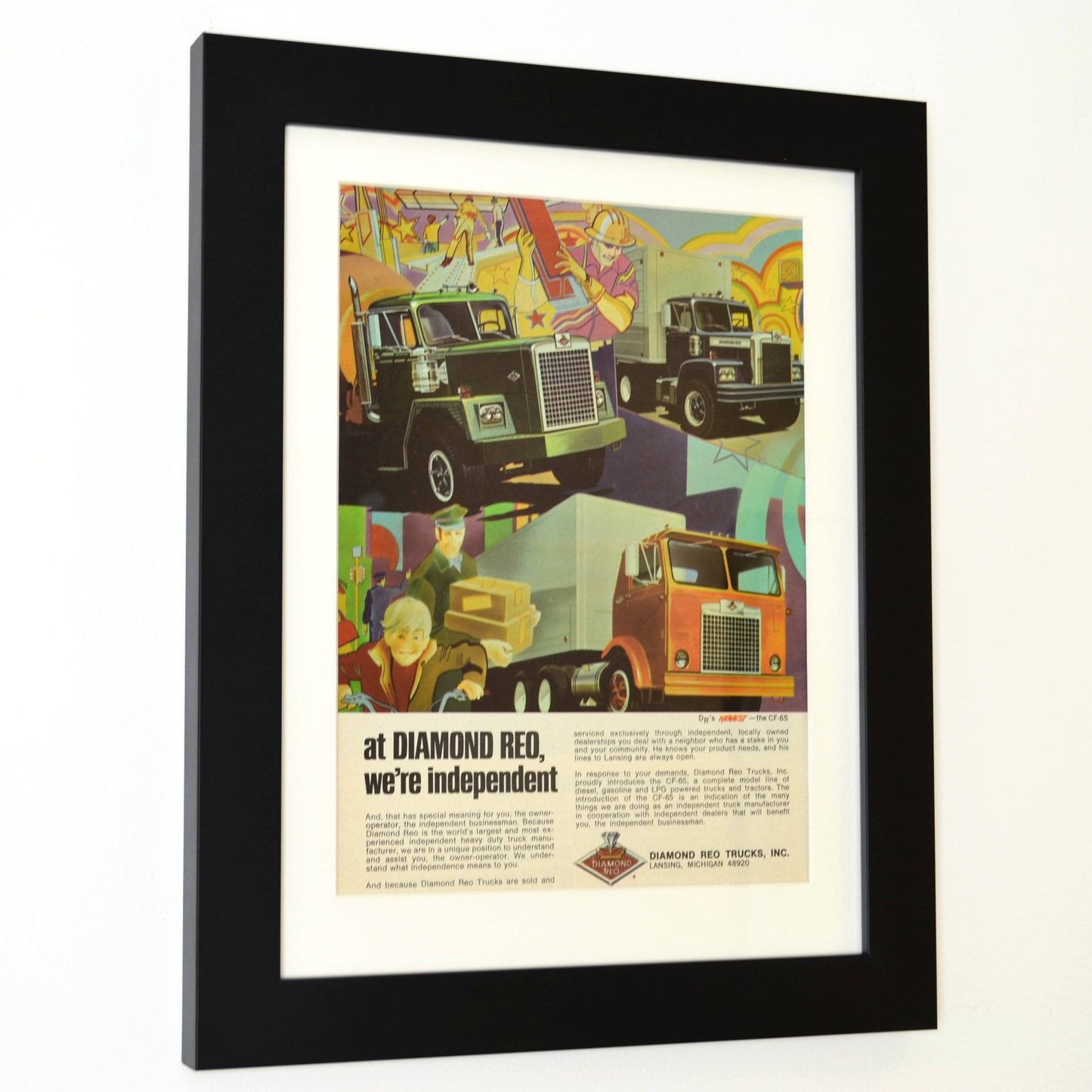 Own a Piece of Trucking History: Framed Diamond Reo Ad