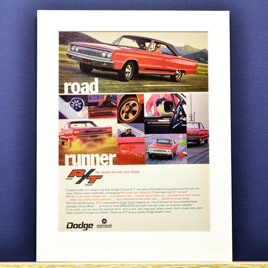 1967 Dodge Coronet R/T Ad - Vintage Mopar Muscle Car Print for Mancave or Garage Decor