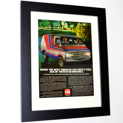 1977 Dodge Tradesman Street Van retro wall art side view, framed