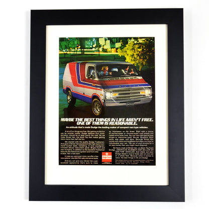 1977 Dodge Tradesman Street Van retro wall art framed