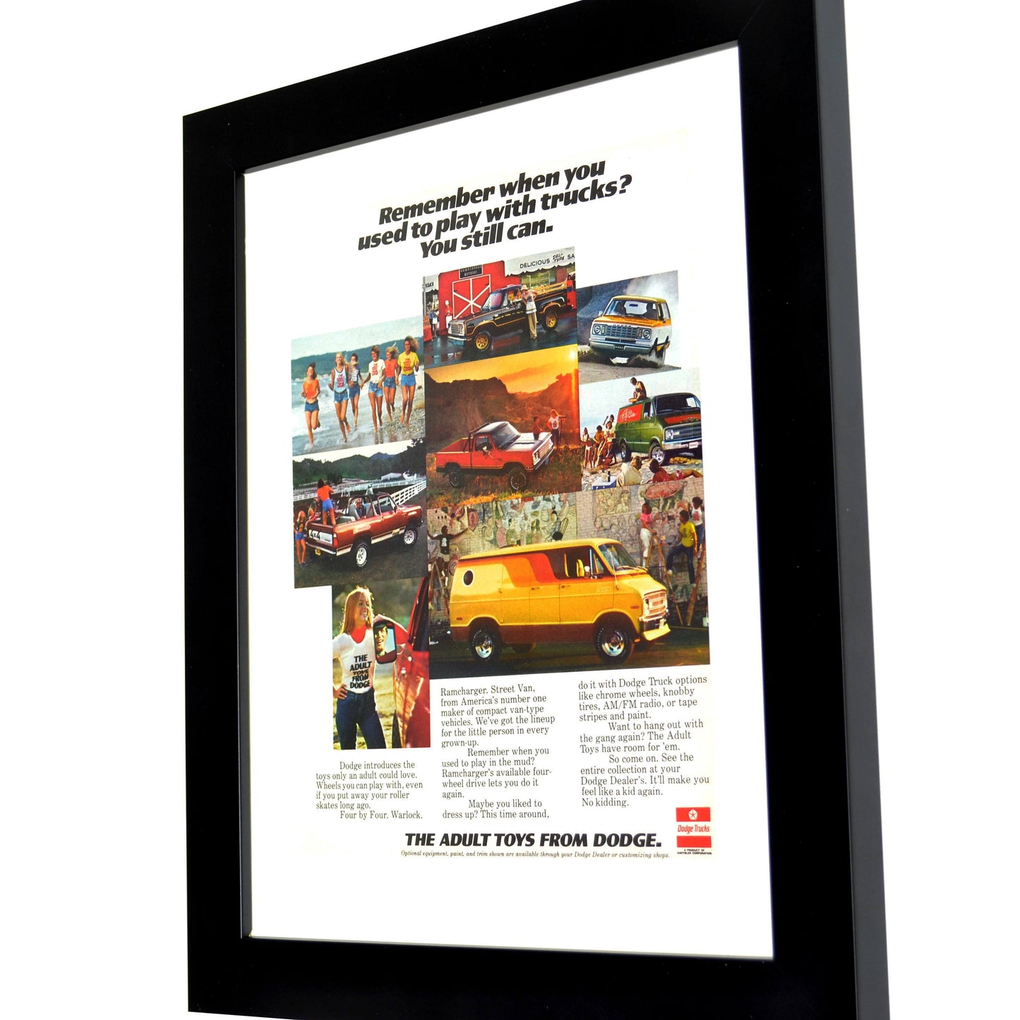 Framed 1978 Dodge Trucks Print - Classic Truck Wall Art