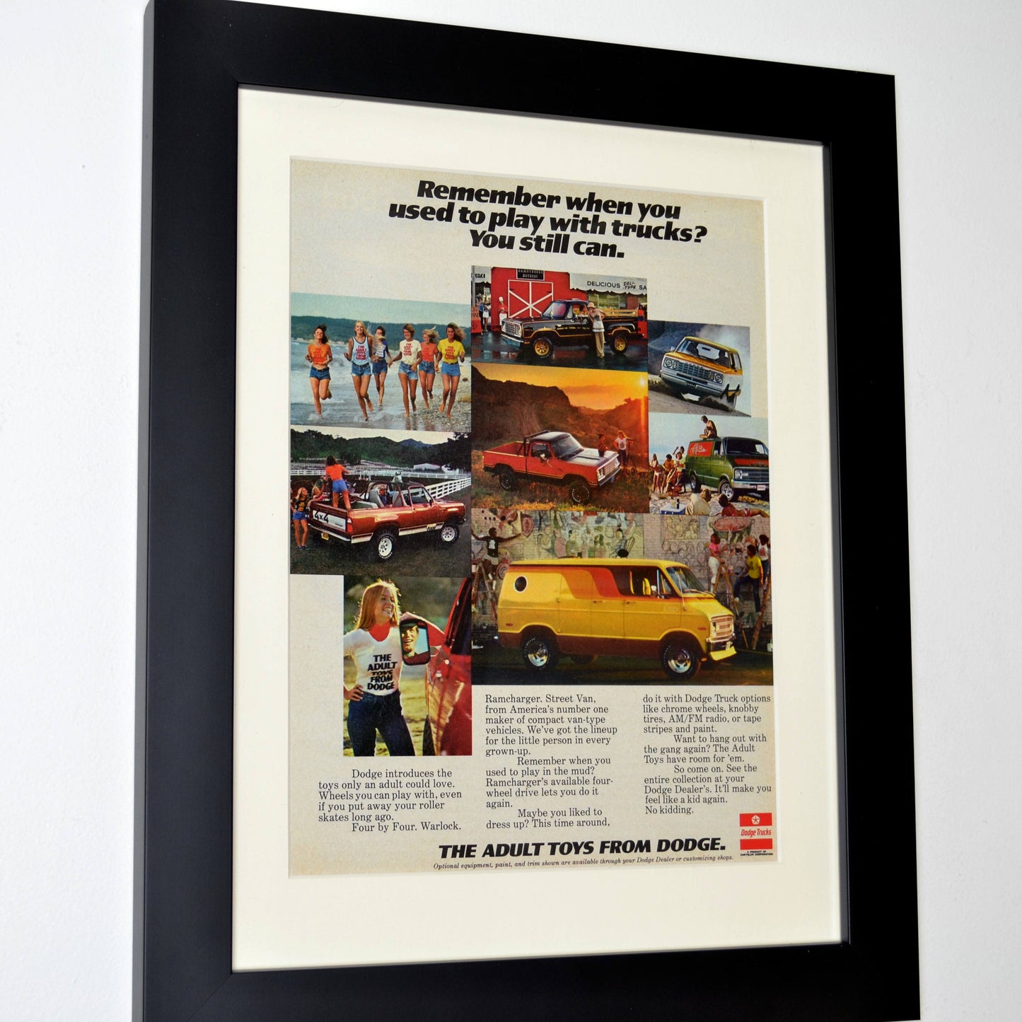 Framed 1978 Dodge Trucks Print - Classic Truck Wall Art