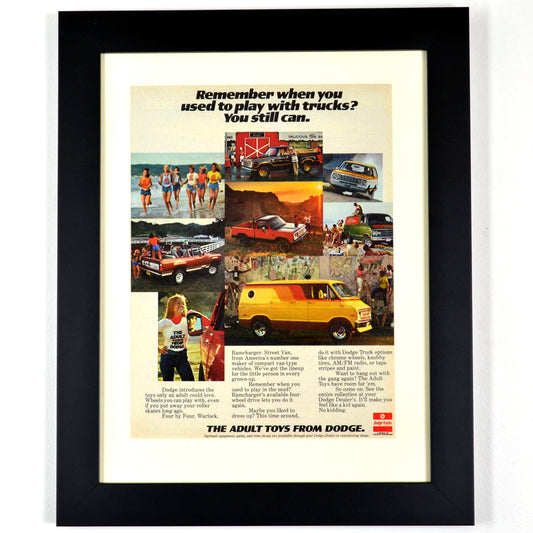 Framed 1978 Dodge Trucks Print - Classic Truck Wall Art