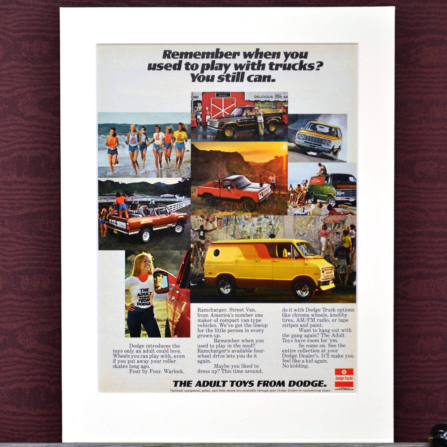 Framed 1978 Dodge Trucks Print - Classic Truck Wall Art