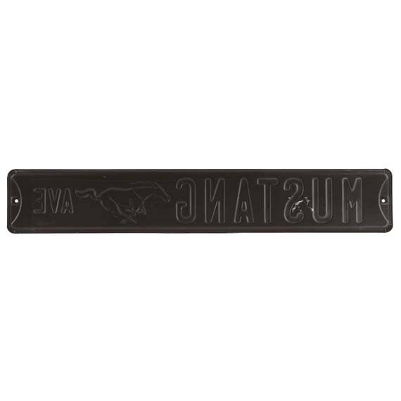 Ford - "Mustang Ave" Embossed Metal Street Sign back view