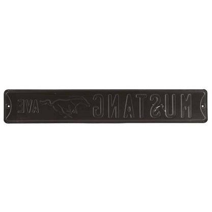 Ford - "Mustang Ave" Embossed Metal Street Sign back view