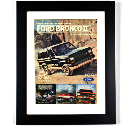 The Little Brother of Adventure: Framed 1984 Bronco II Ad (Classic Truck Art)