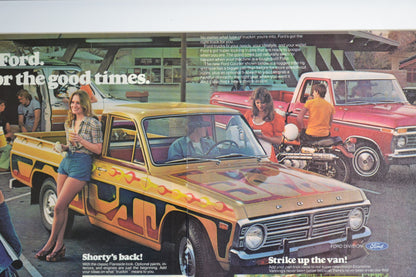 1970s Custom Ford Trucks Ad – Framed Retro Wall Art, 15x20 - Vintage Art Garage