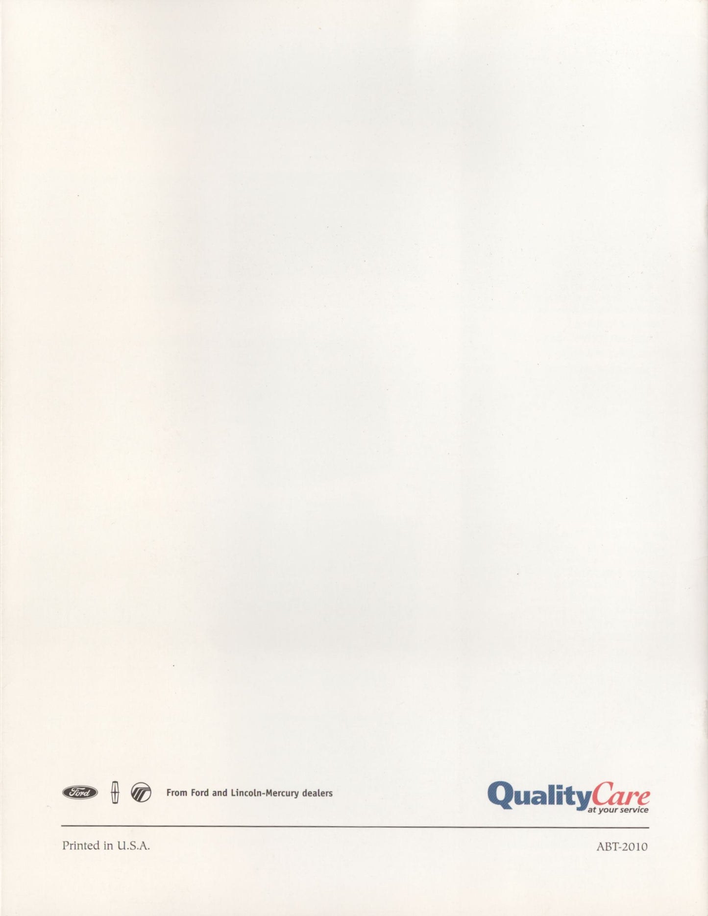 Original Ford Ranger pickup accessories dealer catalog back cover