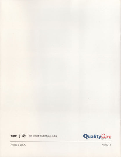 Original Ford Ranger pickup accessories dealer catalog back cover
