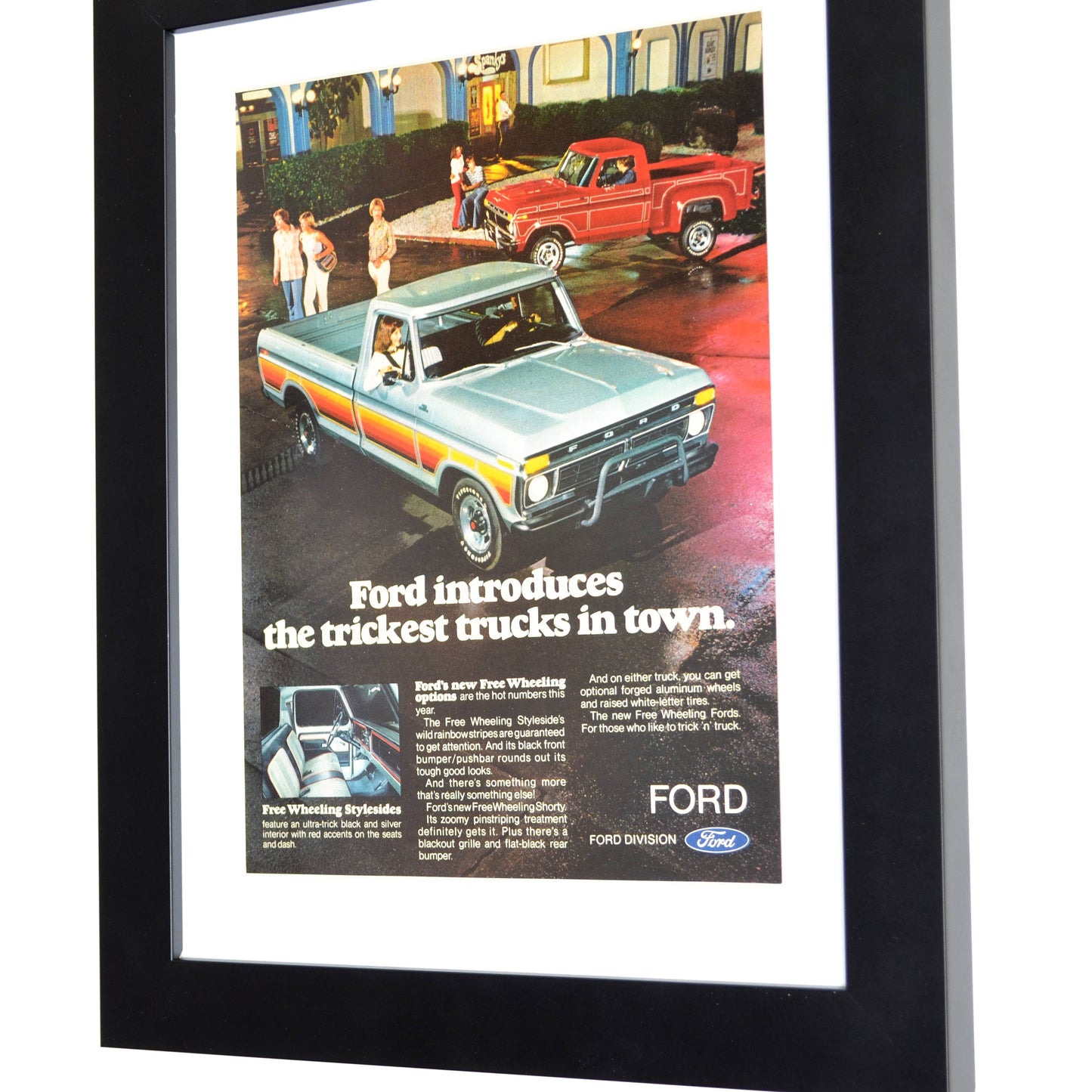 1977 Ford trucks print advertisement, Framed vintage truck wall art