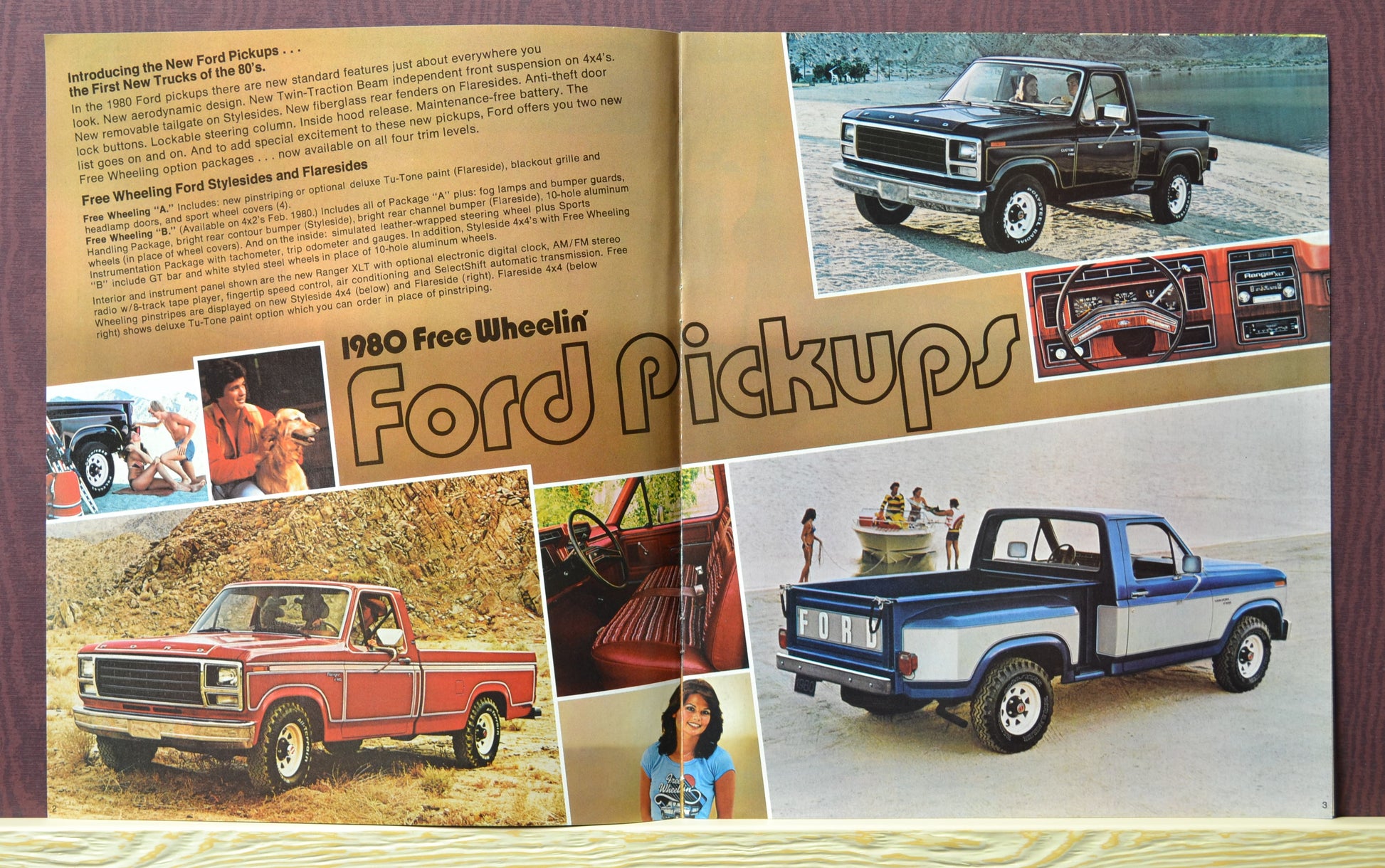 1980 Free Wheelin' Ford pickups and interior views