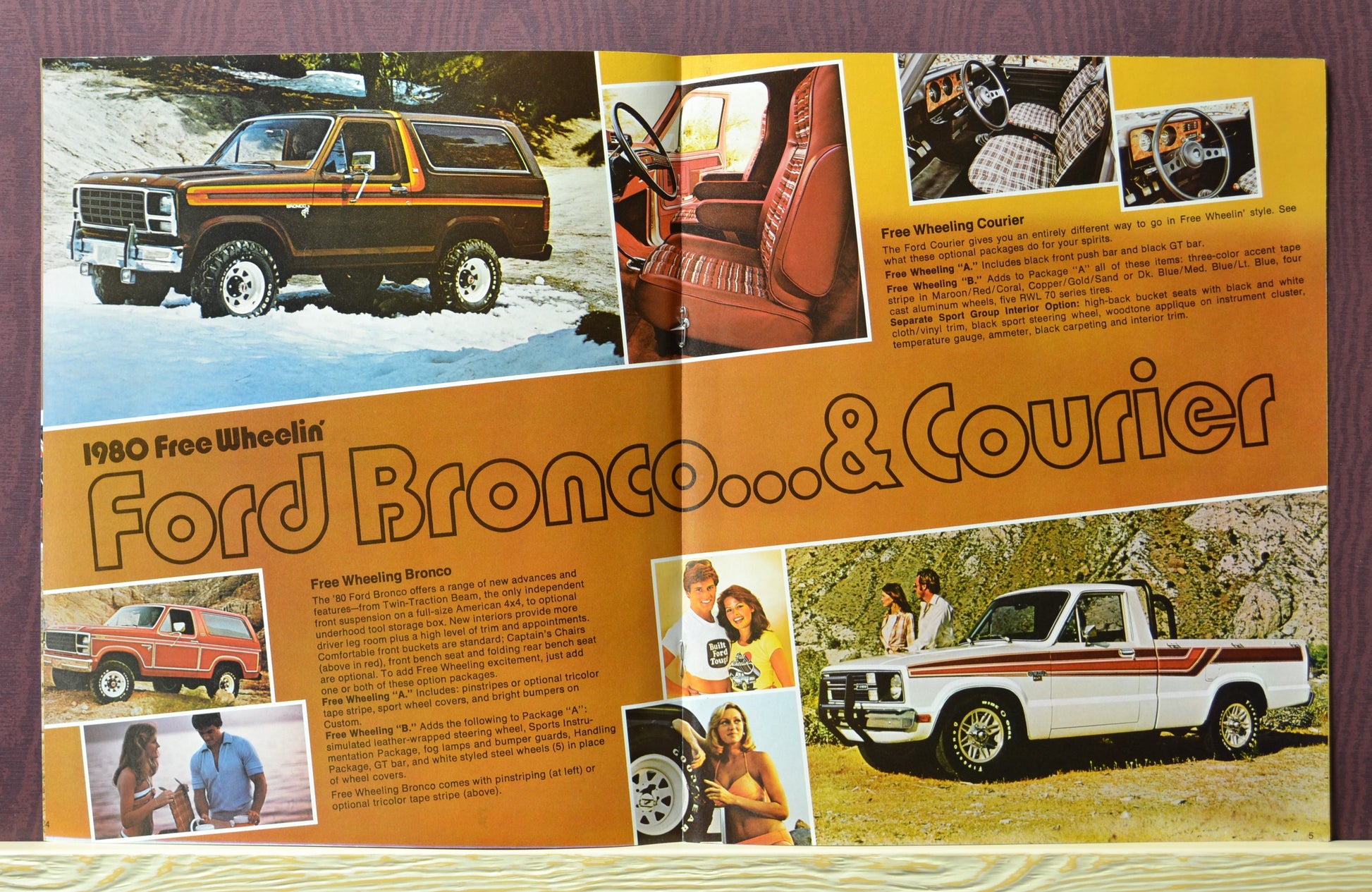 1980 Free Wheelin' Bronco and Courier with bold exterior stripes