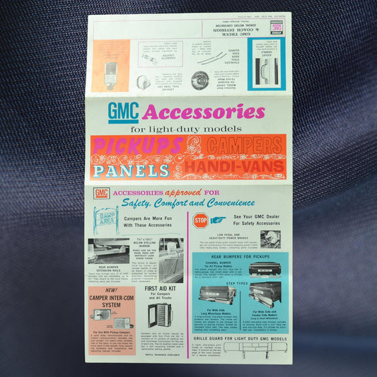 1969 GMC & Chevrolet Truck Accessories Brochure – Pickups, Panels, Campers, Handi-Vans – Rare Vintage