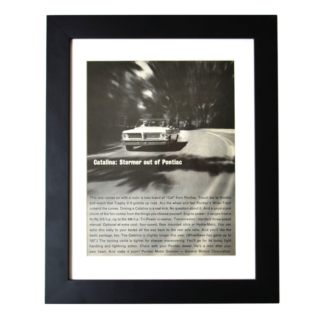 1962 Pontiac Ad: Classic Car Art (Framed Vintage Print)