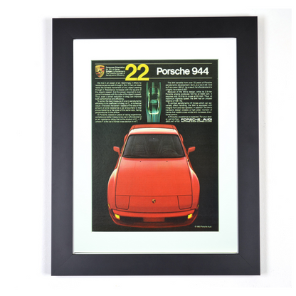 1983 Porsche 944 Vintage Ad – Iconic Porsche Wall Art framed