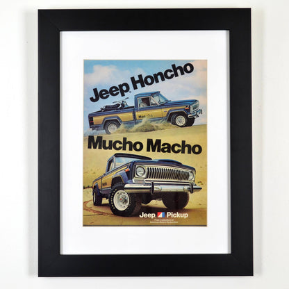 1979 Jeep Honcho pick up truck print ad, framed