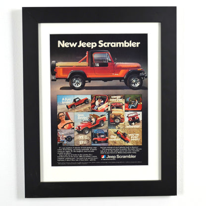 1981 Jeep Scrambler Vintage Print Ad framed