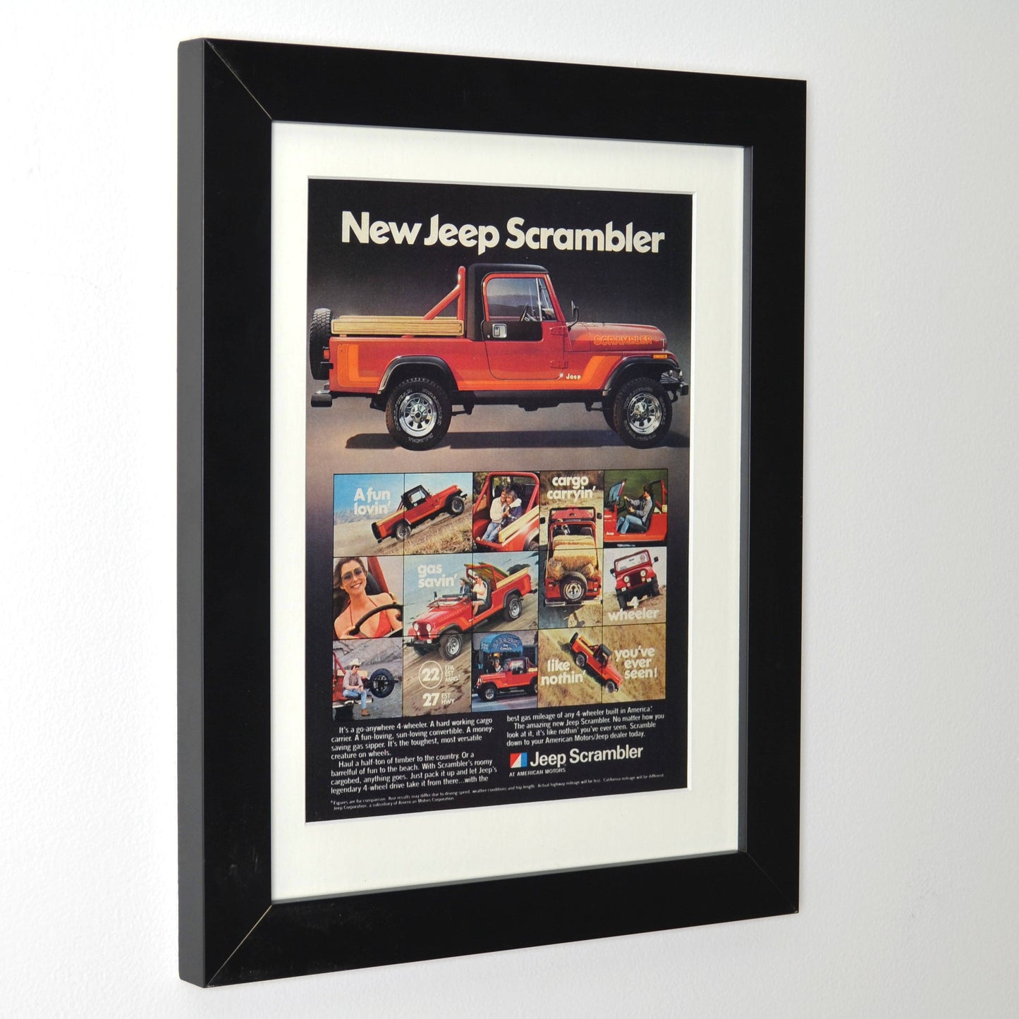 1981 Jeep Scrambler Vintage Framed Print Ad