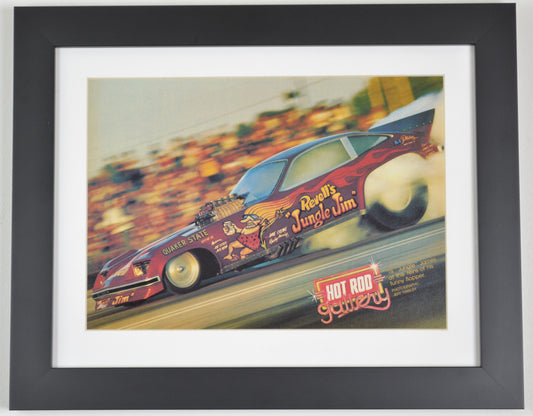 NHRA drag racing print, Jungle Jim Monza framed wall art