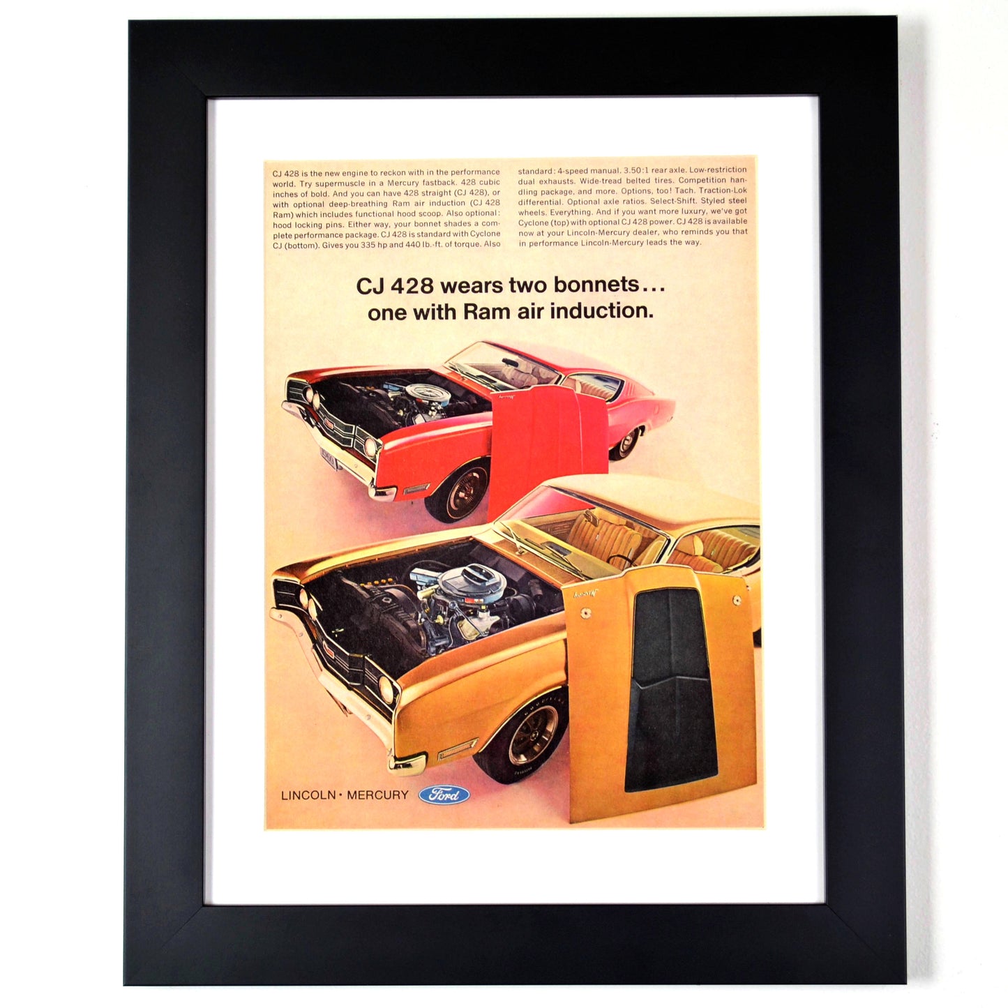 mercury 428 cobra jet print framed