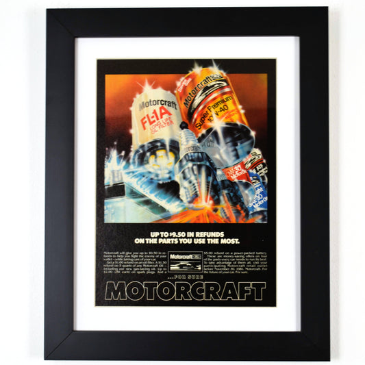 Ford Motorcraft parts nostalgic print ad framed