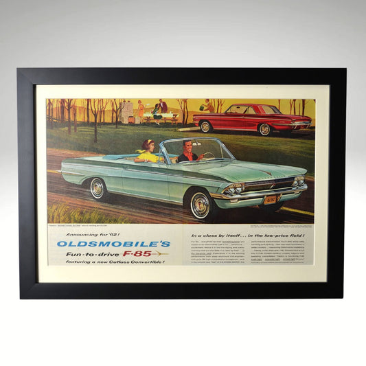 blue Oldsmobile F-85 Cutlass convertible framed print