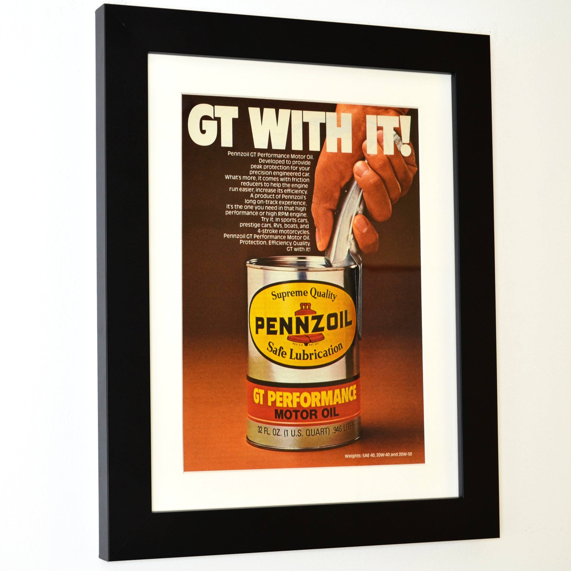 Penzoil nostalgic print advertisement framed