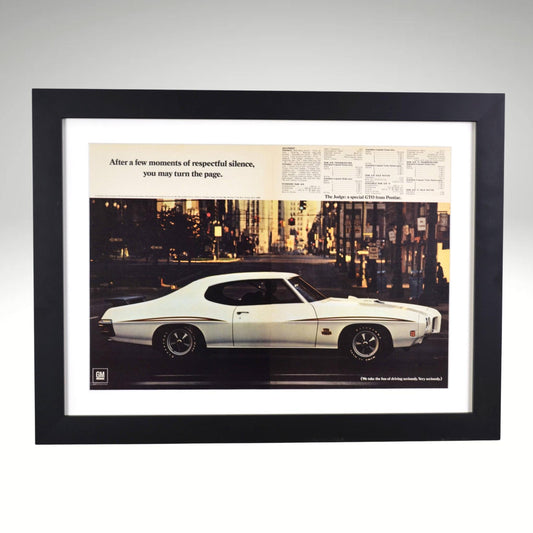 1970 Pontiac GTO Judge Ad – Framed Classic Muscle Car Art