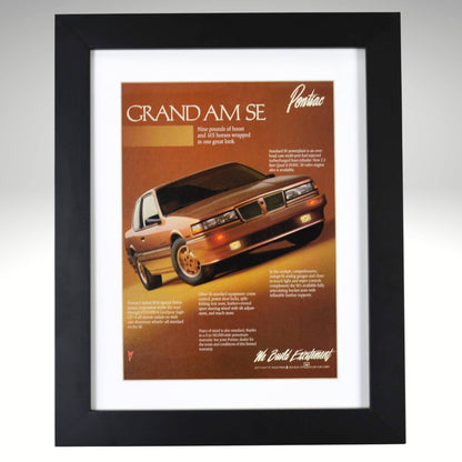Pontiac Grand Am SE framed vintage print classic Pontiac wall art