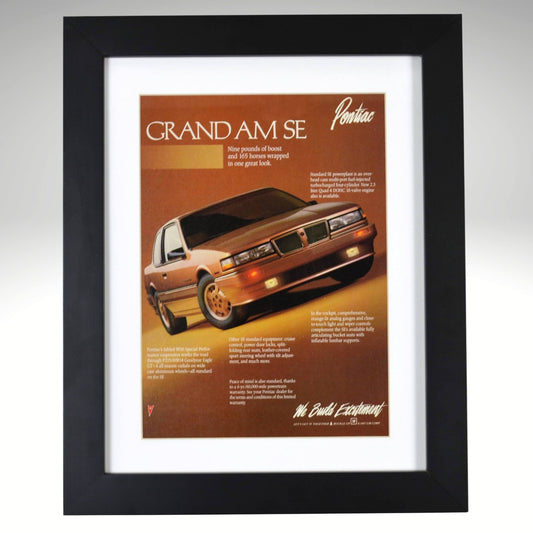 Pontiac Grand Am SE framed vintage print classic Pontiac wall art