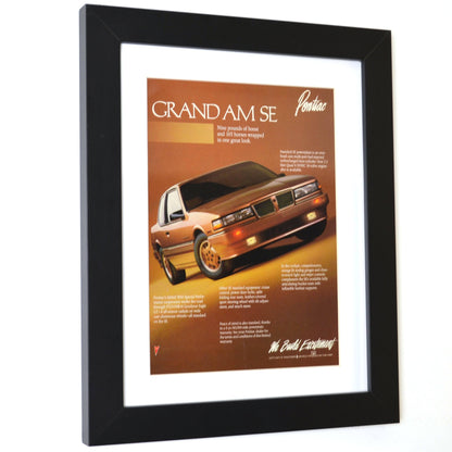 Pontiac Grand Am SE framed vintage print classic Pontiac wall art side view
