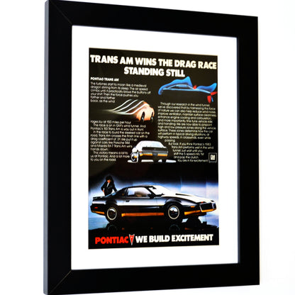 1983 Firebird Trans Am Ad, side view, framed