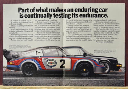 Porsche 40-Year Anniversary Sales Brochure – 1988 Collector Insert with Fold-Out Poster