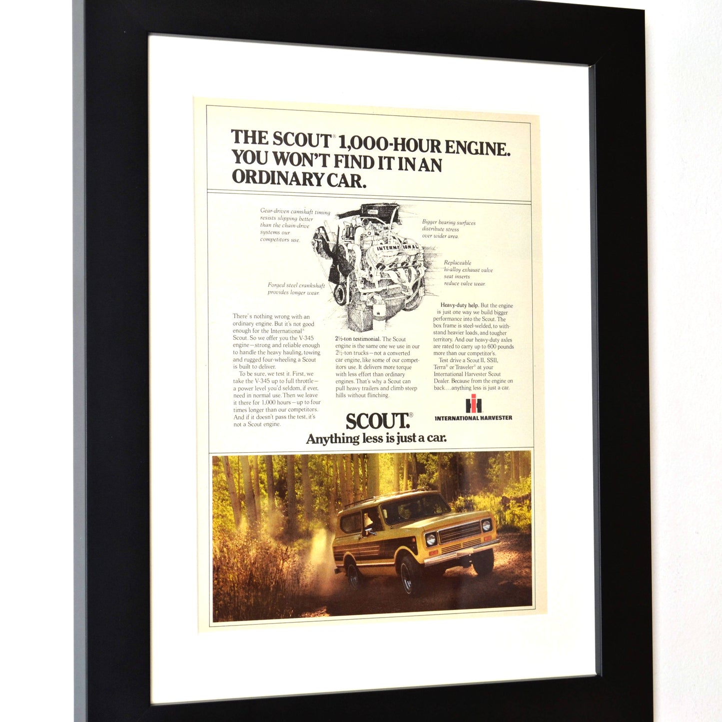 Own a Piece of Scouting History: Framed International Scout Ad side view