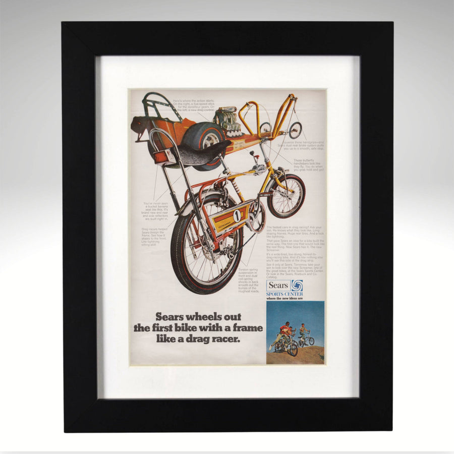1969-sears-drag-bike-ad-framed-14x17-front