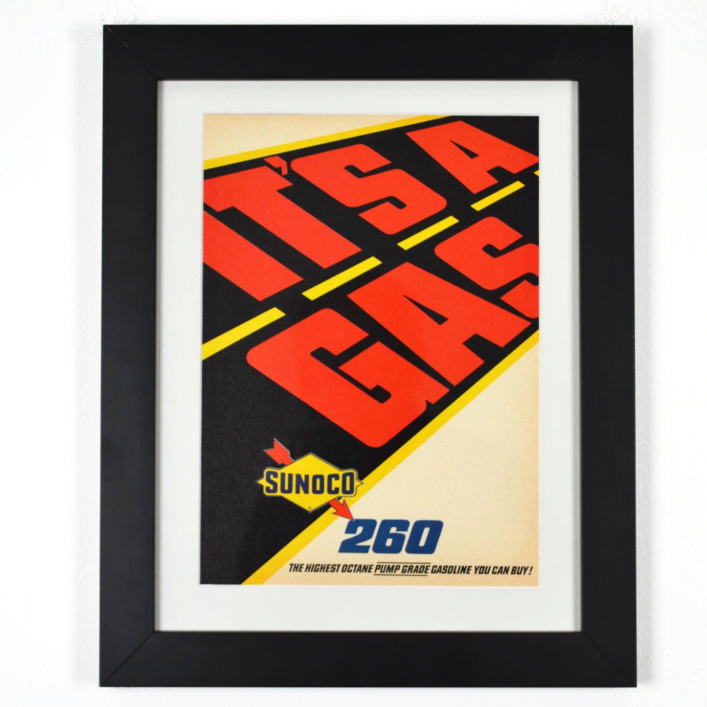 Sunoco 260 Gasoline Vintage Ad – Hot Rod Collectible Wall Art framed