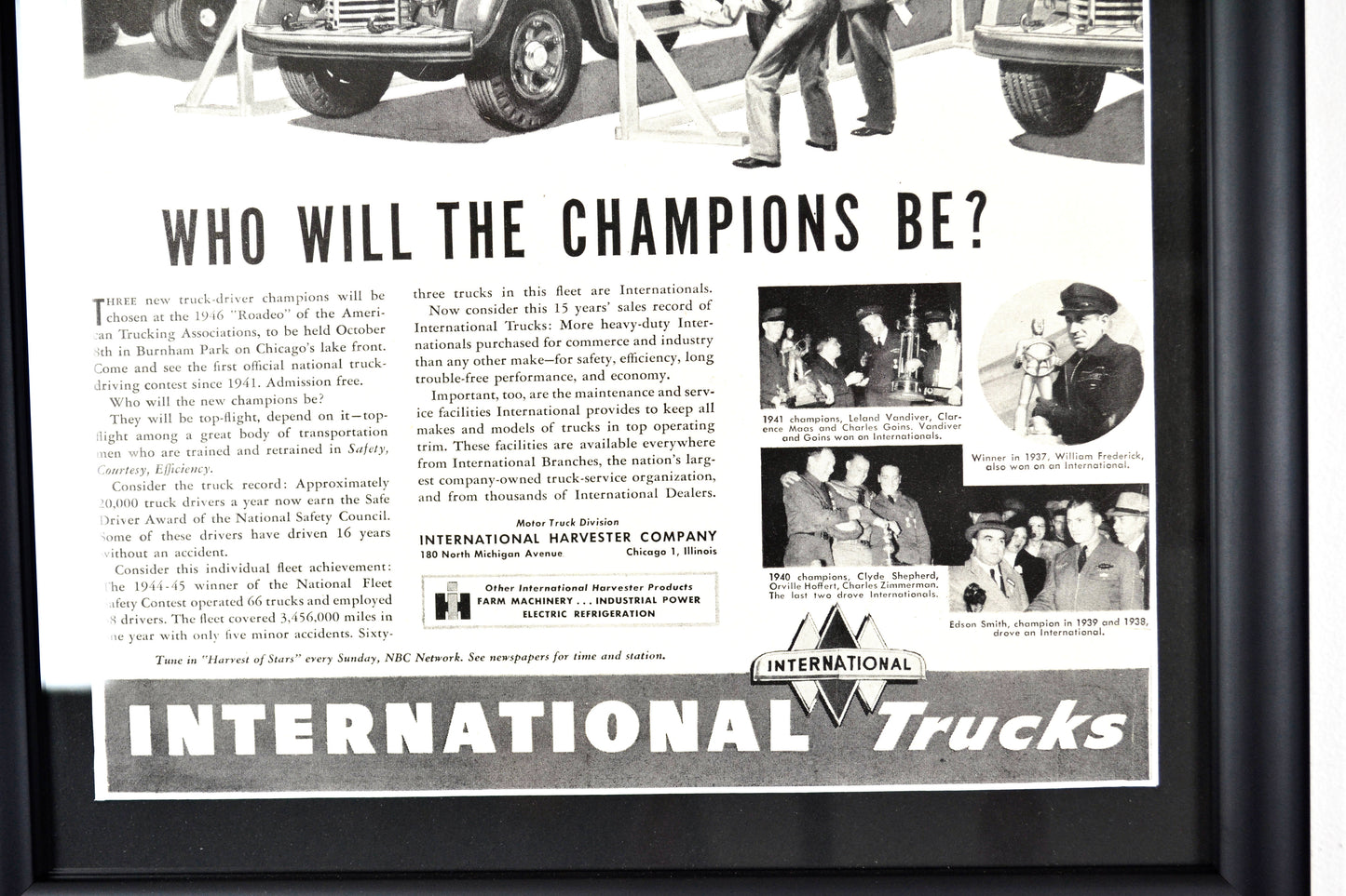 Vintage 40s International Truck Ad