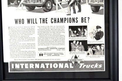 Vintage 40s International Truck Ad