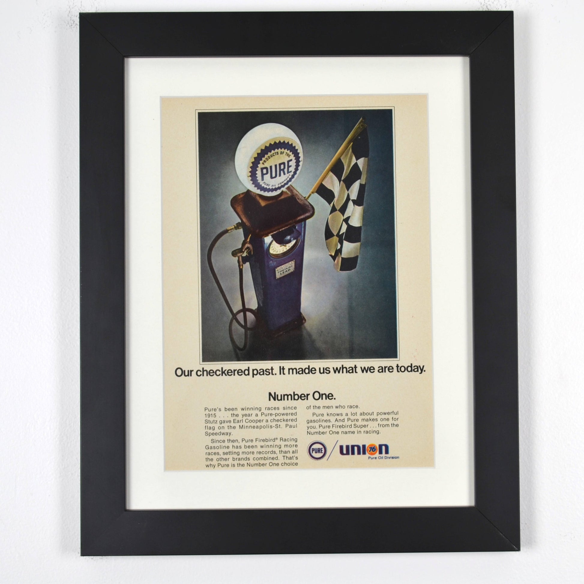 Original Union 76 Gas Pump Ad framed